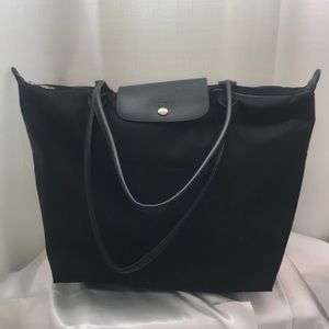 Large Black Longchamp Le Pliage Tote